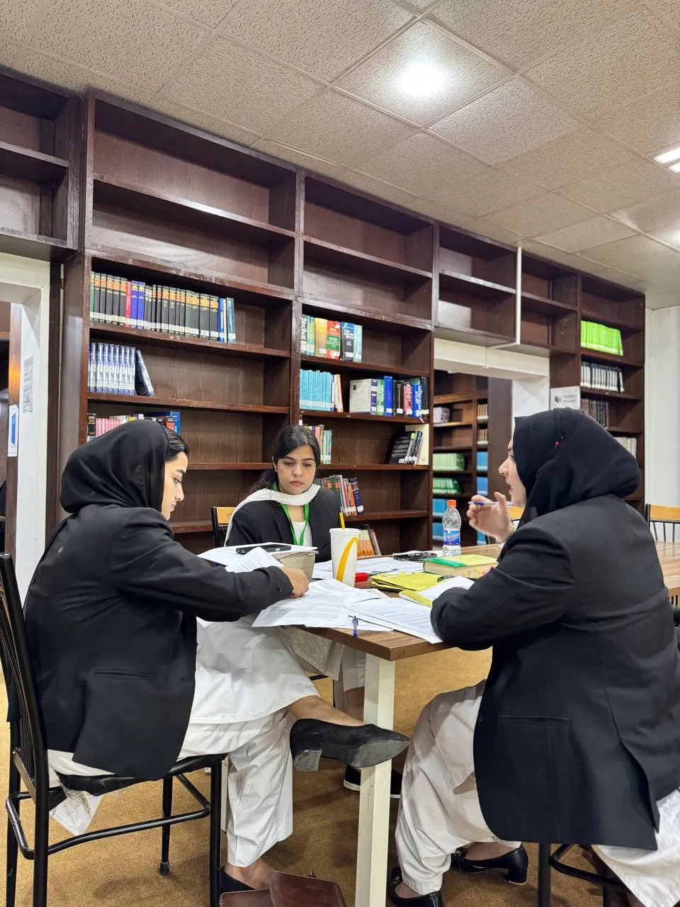 Students studying in the library