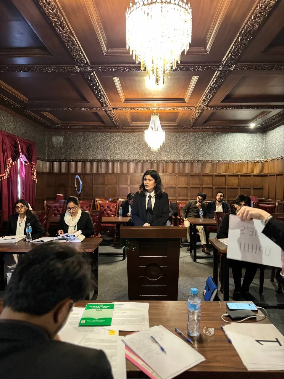 Students taking part in moot court